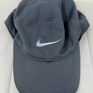 Woman's NIKE featherlight dri-fit baseball hat sport grey gray athletic